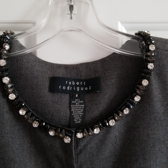 Robert Rodriguez chic & edgy grey wool shift dress - Picture 2 of 8